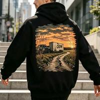 Vente en gros de sweats à capuche graphiques rouges personnalisés pour hommes de marque de luxe avec impression DTF