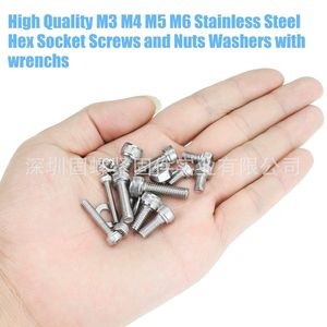 304 Stainless Steel Hex <b>Socket</b> Cap <b>Screw</b> Nut Washer Kit 520pcs With Hex Keys For Standard Use - Product Image 5