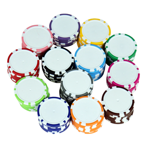 Jetons de jeu de casino personnalisés de haute qualité 11.5G ABS vierges 8 jetons de <span class=keywords><strong>poker</strong></span> rayés pour le jeu de cadeau de promotion - Product Image 4