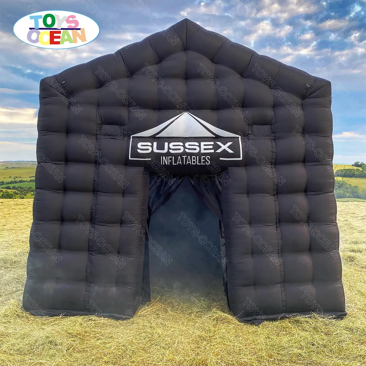 Factory custom cheap Inflatable Disco Light Nightclub Tent Black Party Cube Bar Tent Inflatable Night Club Tent