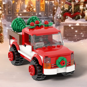 Serie de Navidad MOC4134 170 Uds camionetas de Navidad MOC decoración ladrillos regalo Diy juegos de bloques de construcción juguetes <span class=keywords><strong>para</strong></span> <span class=keywords><strong>niños</strong></span> - Product Image 1