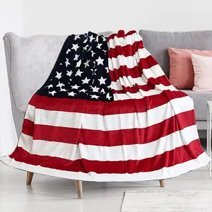 Peluche Fleece American Flag Custom 3D Printed Animal photo coperte personalizza Pattern Print Sherpa Throw Blanket