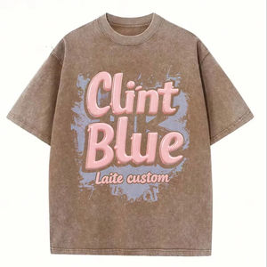 LTD-MT1004 Proveedor de Ropa de Guangzhou Camisetas Extra Grandes con Estampado Personalizado y Bordado Camisetas Vintage Lavadas al Ácido para <span class=keywords><strong>Hombre</strong></span> - Product Image 1