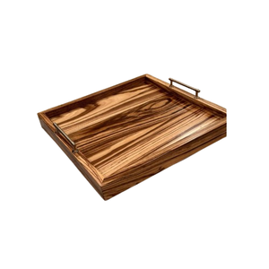 Bandeja de Servir Artesanal de Madera Maciza, Multiusos, Rústica, Organizador de Cocina para Aperitivos, Bebidas, Charcutería y Regalos - Product Image 1