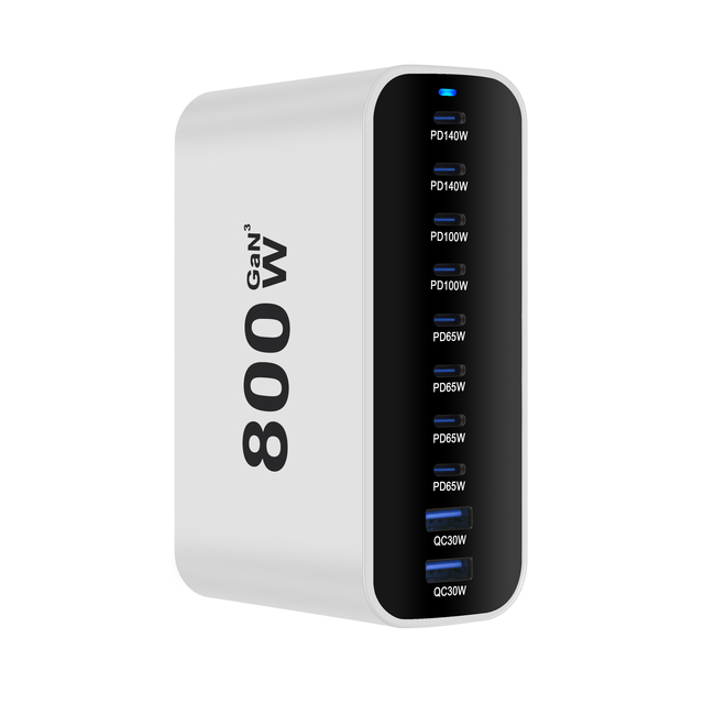800W Quick PD Charger 10 Port USB Type Mobile Phone Laptop PC Charging Dock Stand Wall Charger Desktop Fast Charging GaN Charger