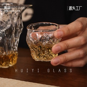Huiyi Glass Teacup <b>Set</b> High Borosilicate Glass Tea Pourer And <b>Cup</b> With Wood Pattern For Home Office Use - Product Image 4