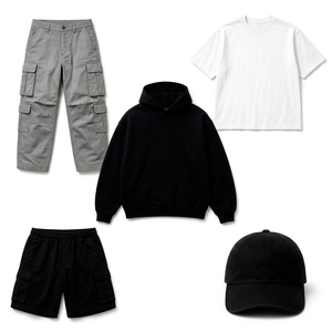 Sudadera con capucha negra extragrande con cremallera para hombre, de color liso, de forro polar, estilo casual urbano, para otoño, con diseño de bolsillos, manga regular, tejida. - Product Image 1