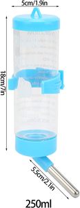 Bebedero de Plástico para Mascotas Pequeñas, Conejos, Cobayas, Hámsteres, Dispensador de Agua Automático, Contenedor Colgante de 80 ml - Product Image 2