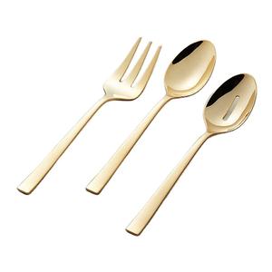 Service de salade or cuillère et fourchette ustensiles de service ensemble de couverts en métal pour hôtel et ustensiles de cuisine ensemble de couverts en gros - Product Image 1
