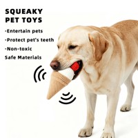 Jouet en peluche interactif personnalisé en forme de crème glacée pour animaux de compagnie, doux, pour chien et chat, à mâcher et câliner