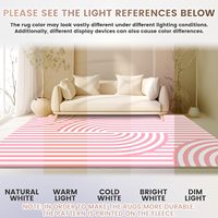 Tapis rose minimaliste abstrait bohème, grand format, ultra fin, à poils ras, doux, antidérapant, pour chambre et salle de jeux