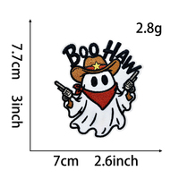 En gros, patchs brodés thermocollants d'Halloween sur le thème de la fantâme, du cowboy, de la tête de mort et de la citrouille pour la décoration de vestes et de sacs à dos
