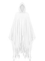 Cape de déguisement noire à capuche effet usé, en tissu de lin ample, pour Halloween, sorcier, dévoreur d'âmes, pour adultes hommes et femmes, cosplay d'horreur