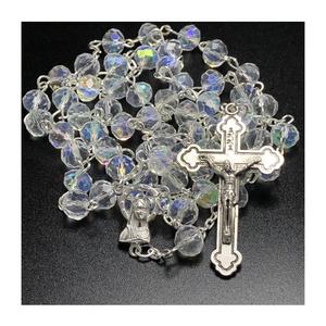 6*8mm AB placage facette cristal clair chapelet religieux <span class=keywords><strong>mariage</strong></span> collier - Product Image 5