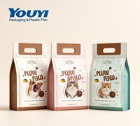 500 pièces MOQ, conception personnalisée gratuite, impression de forme sur mesure, emballage, pochette verticale à impression unique pour friandises pour animaux de compagnie