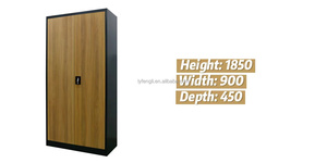 Armoire de rangement métallique moderne en acier, à grain de bois, personnalisable, suspendue et réglable, pour vêtements et dossiers, pour atelier et salle de sport - Product Image 2