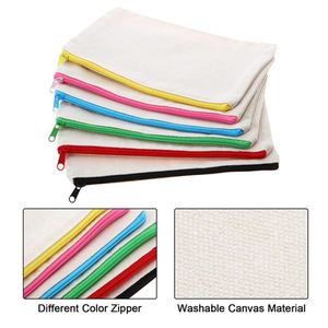 Pochette de voyage en toile de coton légère de haute qualité avec fermeture éclair, trousse de maquillage pour femmes avec logo personnalisé - Product Image 2