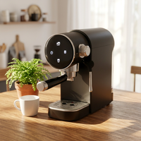 Station à café compacte rétro AZ-EM1512B, machine à expresso à commande tactile, cafetière semi-automatique à pré-infusion pour la décoration de la maison
