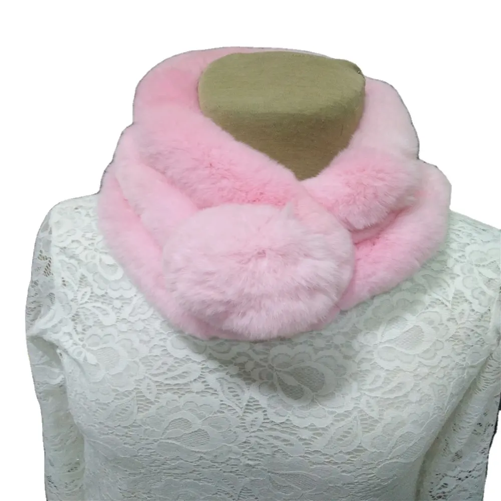 2018 New winter real and faux rabbit fur wool scarf collar lady winter warm fur scarf otter rabbit hair collar set wholesale