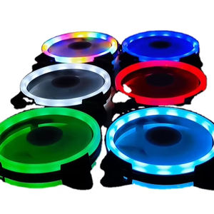 พัดลมเคสคอมพิวเตอร์ LED <span class=keywords><strong>RGB</strong></span> ไร้สาย ควบคุมด้วยรีโมทแบบไร้เสียง 2.5W 6 ขา ปี 2025 พร้อมกรอบพลาสติก 1 ชิ้น - Product Image 1