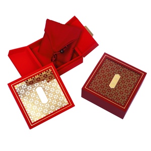 Modern Style <b>Book</b> Shape Chinese Wooden Jewelry Packaging <b>Boxes</b> Vintage Solid Wooden Jewelry Organizer with Pouch Cloth - Product Image 1