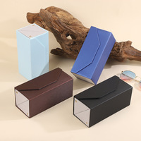 Étui de voyage pliable en cuir PU à 2 emplacements pour lunettes de soleil, organisateur portable rigide pour lunettes, avec logo personnalisé, multiples compartiments de rangement