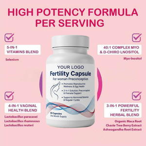 Cápsulas Herbales para la Fertilidad Femenina, Suplementos para la Fertilidad, Equilibrio Hormonal, Apoyo Ovárico - Product Image 2