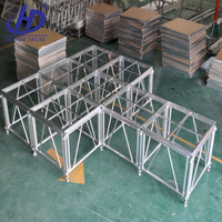 Scène de danse portable pour mariage, montage facile, directement de l'usine, avec matériau en alliage d'aluminium et verre transparent