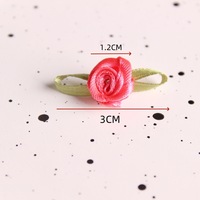 Pita Bunga Mawar Buatan Tangan Daun Bunga Dekorasi Pakaian Dalam DIY Poliester Satin Kecil Cina Sampel Siap Kirim 7 Hari
