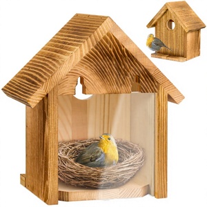 Baño para Pájaros de Madera Decorativo Vintage para Jardín, Estaca para Exteriores - Decoración de Jardín Antigua con Forma de Hoja, Comedero para Pájaros Colgante - Product Image 4