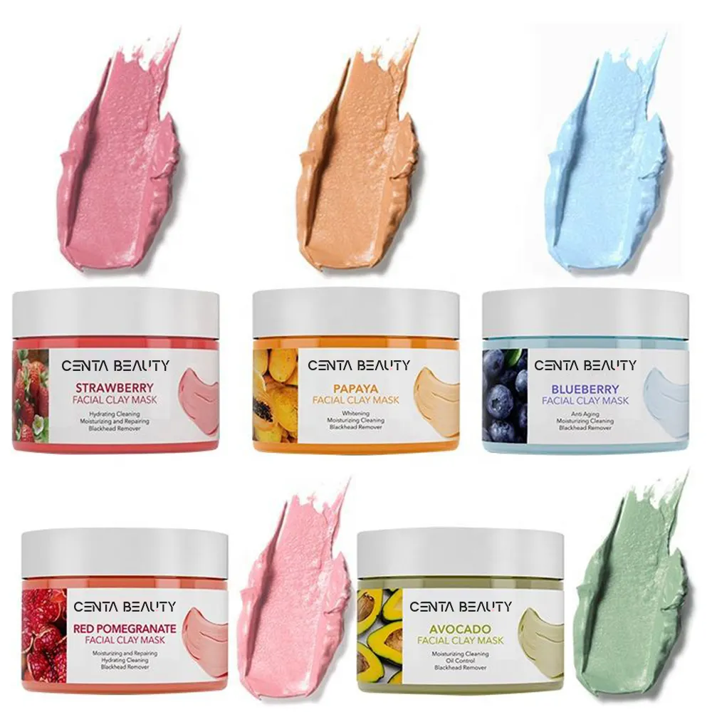 Centa Beauty Fruit Clay maschera facciale pulizia profonda rimozione di punti neri supporto maschera di fango viso OEM/ODM