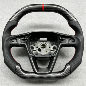 Volante de Fibra de Carbono Plano para SEAT Ateca <span class=keywords><strong>Cupra</strong></span> Ateca Tarraco Arona Alhambra, Accesorios de Modificación Interior de Automóvil - Product Image 1