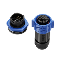 Connecteur d'alimentation et de signal M25 2+20 broches 22 conducteurs 20A 5A 300V 60V IP67, ensemble mâle-femelle avec câble 12AWG 24AWG