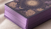 Jeu de cartes de tarot et d'oracle personnalisable KingCards en papier d'art hautement portable avec estampage à chaud personnalisé, incluant un livret et un journal avec bordure dorée