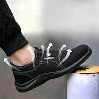 Sepatu Keselamatan Anti-Statik ESD Kain Rajut Seluruh Bagian, Pelindung Baja di Ujung Jari, Anti Tusuk, Ringan, Bernapas, Model Rendah, Musim Semi Musim Panas
