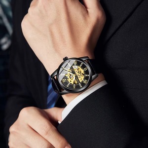 Drioshipping Men's Business <b>Mechanical</b> <b>Watch</b> Waterproof Automatic <b>Watch</b> Men'S Leather Business Men's Night Glow <b>Watch</b> - Product Image 5