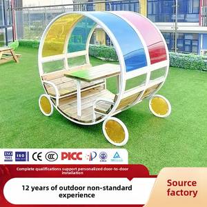 Aula al aire libre <span class=keywords><strong>para</strong></span> niños, casa de sombra de luz de madera anticorrosión, madera maciza, ocio, sol, arcoíris, juego de rol <span class=keywords><strong>para</strong></span> jardín de infantes - Product Image 5