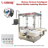 Machine d'étiquetage automatique verticale rotative intelligente S308 pour petites bouteilles rondes, ampoules, cartouches et flacons