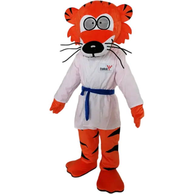 Custom made CE komik Karate kaplan maskot kostüm