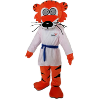 Costume de mascotte de tigre de karaté drôle CE sur mesure pour adultes