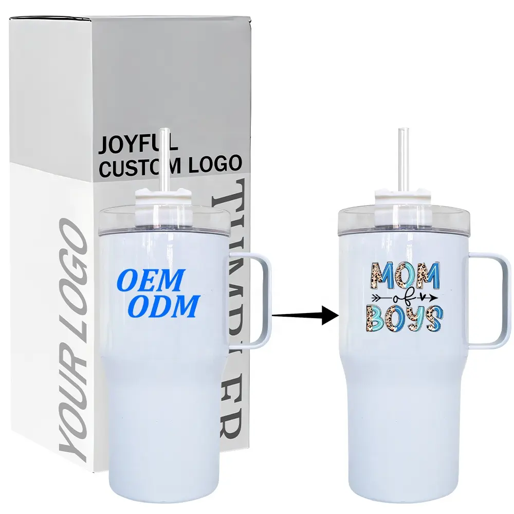 Individuelles Logo-Design Seidendruck doppelwandige vakuum isoliert leicht tragbar 20 Unzen Kaffeebecher Reisetasse mit individuellem Logo