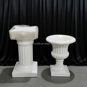 Macetas de Resina Europeas 2026, Estilo Columna Romana, Blancas y Doradas, Redondas y Grandes, para Decoración de Eventos y Bodas - Product Image 3