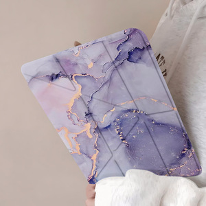 เคสแท็บเล็ตแบบพับสีม่วงไล่เฉดพร้อมที่ใส่ดินสอสำหรับไอแพด 11 นิ้ว ไอแพดโปร 13 นิ้ว มีบริการดรอปชิปปิ้ง - Product Image 3