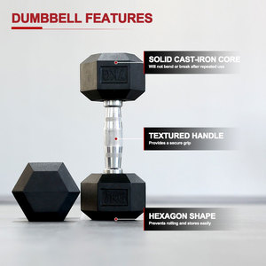 Smartfit HEX quả tạ cao su tráng tay Trọng lượng 1-60kgs,5-125lbs biểu tượng tùy chỉnh gang quả tạ Bộ - Product Image 2