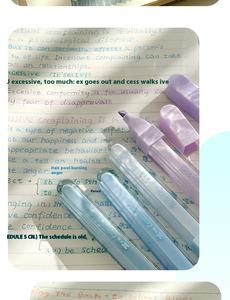 学生高颜值闪光荧光笔大容量0.5毫米书写宽度星空手帐绘制塑料 - Product Image 6