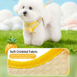Harnais réglable en maille pour animaux de compagnie, imprimé fraise, pour chien et chat, avec laisse rose - Product Image 2