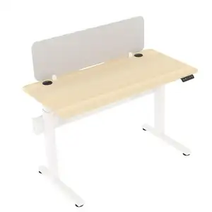 New arrival modern design height adjustable iron fixed base wooden desktop optional color office table