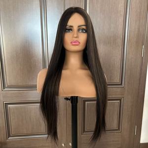 วิกผมแท้สีน้ำตาลเข้มสำหรับเล่นเปียโน - Product Image 1