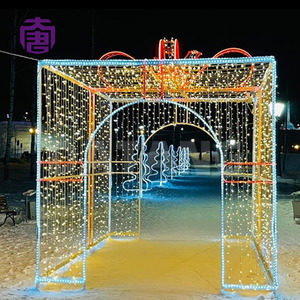 Creative LED Christmas Present Decoration with Large Outdoor Gift <b>Box</b> Motif for Commercial Holiday Events and Landscape Displays - Product Image 3
