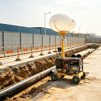 Tour d'éclairage mobile, générateur diesel, éclairage à ballon, 4x400W LED Lumen, éclairage portable pour chantier de construction